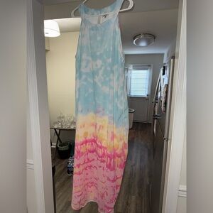 Vibrant Tie-Dye Sleeveless Dress